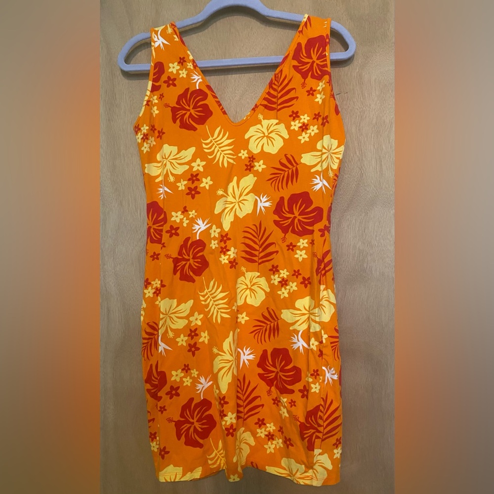 Wild Fable Orange Floral Midi Dress